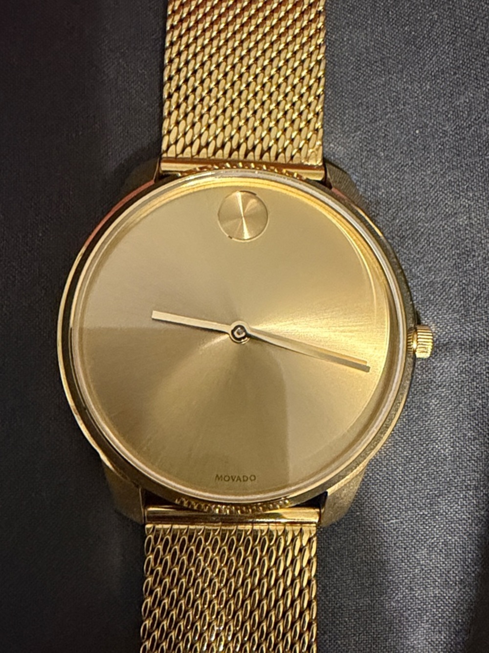 Movado Gold-Tone Mesh Minimalist Men's Watch